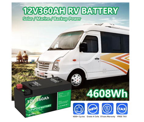 Bộ pin 12V 360Ah 280AH LiFePO4 12.8V 4608Wh có thể sạc lại cho xe RV